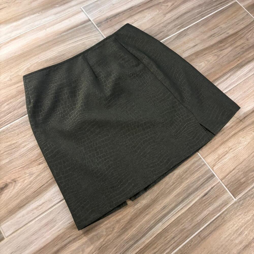 Green Alligator Print La Belle Mini Skirt